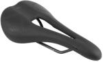 NEWTON kerékpár nyereg, országúti/MTB, fekete, középső nyílással, 276x154 mm, acél sín NEWTON Bicikli alkatrészek Kerékpár alkatrészek Kerékpár nyergek