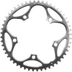 Stronglight lánctányér országúti kerékpárhoz, 5 karos, 52T, Ø130 mm, külső, ezüst, alumínium 7075, 9-10 sebességes (SHIMANO típus) STRONGLIGHT Bicikli alkatrészek Kerékpár alkatrészek Kerékpár lánctányérok