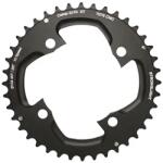 Stronglight lánctányér MTB-hoz, Ø104 mm, 4 karos, dupla, 40T, külső, fekete, 2x10 sebesség, Shimano XT M785 (belsőhöz 28T), menetes nélküli, vastagság: 5 mm STRONGLIGHT Bicikli alkatrészek Kerékpár alkatrészek Ke