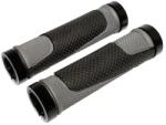 NEWTON MTB-Urban markolat - Dual Compound, fekete-szürke, dupla zárral, CHC fekete, 130 mm (pár) NEWTON Bicikli alkatrészek Kerékpár alkatrészek Kerékpár kormányszalagok és markolatok