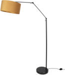 QAZQA Állólámpa fekete, állítható, sárga búrával és arany belsővel 50cm - Editor (111202)
