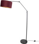 QAZQA Állólámpa fekete, állítható, piros búrával és arany belsővel, 50 cm - Editor (111199)