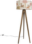 QAZQA Fa állólámpa többszínű és állatmintás lámpabúrával 50 cm - Tripod Classic (111216)