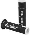 Domino Original A450 fekete-fehér nyitott végű markolat (pár) Domino Bicikli alkatrészek Kerékpár alkatrészek Kerékpár kormányszalagok és markolatok