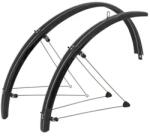 Stronglight sárvédő városi-trekking kerékpárhoz, 28''-os, TOUR 54mm, fekete, rozsdamentes acél rögzítőrúd, komplett szett STRONGLIGHT Bicikli alkatrészek Kerékpáros kiegészítők Kerékpár sárvédők