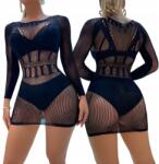  Szexi erotikus ruha bodystocking hálós fekete Nőnap szexi (W595-CZ)