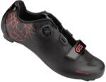 GES ROADSTER2 országúti kerékpáros cipő, fekete-piros, 42-es méret, BOA zárórendszerrel + tépőzáras pántokkal, LOOK-SHIMANO kompatibilis (pár) GES Egyéb járművek Kerékpározás Kerékpáros ruházat Kerékpáros