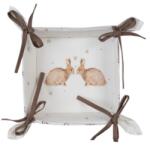 Clayre & Eef Kenyérkosár - 35x35cm - Bunnies in Love
