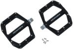 NEWTON BMX/Downhill lapos pedál, alumínium CNC, fekete, csapágyas, 9/16 menet, ezüst cserélhető tüskékkel (pár) 120x108 mm NEWTON Bicikli alkatrészek Kerékpár alkatrészek Kerékpár pedálok
