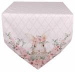 Clayre & Eef Húsvéti nyuszis asztali futó - 50x160cm - Floral Easter Bunny