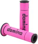 Domino A450 fukszia-fekete nyitott végű markolatborítás motorkerékpárhoz, 120-125 mm (pár) Domino Bicikli alkatrészek Kerékpár alkatrészek Kerékpár kormányszalagok és markolatok