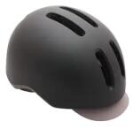 Polisport POLISPORT Commuter városi kerékpáros bukósisak felnőtteknek - matt fekete, szürke napellenzővel, Euro 54-58 rendszer, gyors zárral, integrált világítással POLISPORT (Vélo) Bicikli alkatrészek Kerékpár