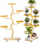  Virágágyás Fém Állvány Kerekekkel Loft Növények Arany 105 cm (KWIETNIK15)
