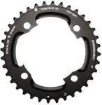Stronglight lánctányér MTB-hoz, Ø104, 4 karos, dupla rendszerhez, 36T, fekete, 10 sebességes, Shimano XT M785 külső (belsőhöz: 22T), menetes nélküli, vastagság: 5 mm STRONGLIGHT Bicikli alkatrészek Kerékpár alkat