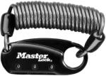 Master Lock kombinációs spirálzár kerékpárhoz, 90 cm, fekete - sisakhoz és nyeregcsőhöz MASTERLOCK Bicikli alkatrészek Kerékpáros kiegészítők Biciklizárak