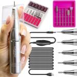 GASHIO Körömmaró Gép Manikűr Pedikűr Erős Professzionális 2x Marófej Készlet (FREZARKA DO PAZNOKCI MANICURE PEDICURE)