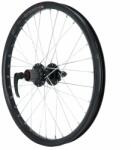 VELOX MTB 20 hátsó kerék, Kargo tárcsafékes, V-fékes, e-bike-hoz, alu, fekete, duplafalú, Velox agy, 6 furatos tárcsához, 10-9-8 sebességes kazettához (megerősített) VELOX Bicikli alkatrészek Kerékpár alkat