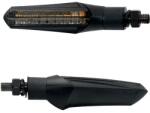 TAAC FR10 szekvenciális motorkerékpár irányjelző, 9 LED, füst-fekete, helyzetjelző és féklámpa funkcióval (M8, 92 mm hosszú, 24 mm magas), prémium minőség, ECE minősített (pár) TAAC Elektronika Világítások