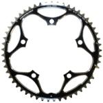 Stronglight 53T ötkaros országúti lánctányér, Ø130 mm, külső, fekete, alumínium 7075, 9-10 sebességes (SHIMANO kompatibilis) STRONGLIGHT Bicikli alkatrészek Kerékpár alkatrészek Kerékpár lánctányérok