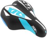 NEWTON DDK gyermek nyereg XRS fekete - kék-fehér mintás 203x145 mm acél sín fekete NEWTON Bicikli alkatrészek Kerékpár alkatrészek Kerékpár nyergek