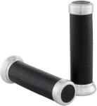 SIP Style markolatpár, Ø24/24 mm, 130 mm hosszú, fekete, műbőr, Vespa 50-125/GT-TS típusokhoz SIP Style Bicikli alkatrészek Kerékpár alkatrészek Kerékpár kormányszalagok és markolatok