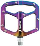 SWITCH GAP OIL BLACK ALU BMX/Downhill pedál - menetes 9/16 ezüst tapadócsapokkal (pár) SWITCH Bicikli alkatrészek Kerékpár alkatrészek Kerékpár pedálok