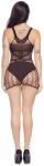  Érzéki hálós miniruha bodycon elasztikus fekete (W311-CZ)