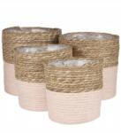 Direct home and garden Virágtartó fonott kosár Tengeri fű Rachel világos rózsaszín 18x18cm Boho (6261 KOSZYK)