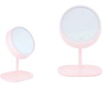IDei Oglinda cosmetica cu LED, suport bijuterii, 32 cm, roz (BSM040009)