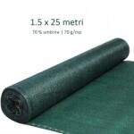 Procart Plasa umbrire gradina, rola 1.5x25 metri, opacitate 70%, polietilena densitate 70 g/mp (BSS2306B)