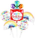 IDei Set aranjament baloane Happy Birthday, set 5 piese, folie aluminiu, multicolore (BSM063867)