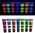 Procart Set 7 culori vopsea glow UV neon, 25 ml/culoare, pentru corp si fata, pe baza de apa (SETGP25)