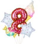 IDei Balon folie gigant cifra 8, inaltime 80 cm, decor party baloane gogoasa, inghetata (063265)