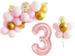 IDei Set party, 31 baloane latex si folie, aranjament Cifra 3, inaltime 70 cm (BSM063232)