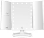 Procart Oglinda cosmetica extensibila, 22 LED-uri, zoom 2X 3X, buton touch, USB, alb (601720)