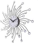 ProCart Ceas de perete cu cristale, 50 cm, mecanism Quartz, cifre arabe, argintiu (607588)