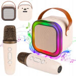masterLED Set karaoke portabil, difuzor Bluetooth, 2 microfoane ergonomice, iluminare RGB, 90Hz-18kHz, putere 3W (SETLVT8979) Instrument muzical de jucarie