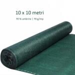 Procart Plasa de umbrire, 10x10 metri, 70 g/mp, grad umbrire 70%, verde (BSS2310B)
