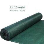 Procart Plasa de umbrire si protectie 2x10 m, grad umbrire 70%, densitate HDPE 70 g/mp (BSS2303B)