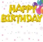 IDei Set baloane petrecere, Happy Birthday, folie metalizata aurie (BSM062470)