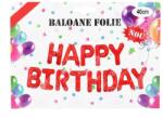 IDei Baloane Happy Birthday din folie metalizata, dimensiune 40 cm, litere rosii (BSM047618)