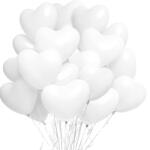 Procart Set 100 baloane forma inimioara, 30 cm, latex alb (593974-WHITE)