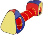 Procart Cort de joaca pentru copii, 3 in 1, pliabil, tunel legatura, 302x86x72 cm, poliester, geanta transport (DGKTNML)