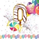 IDei Balon folie cifra 0, inaltime 80 cm, set 5 piese decor party, Candy multicolor (BSM063257)