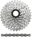 SUNRACE M96 9 sebességes kazetta és lánc csomag (11-34), Shimano-hoz, nikkel (dobozban, 11-12-14-16-18-21-24-28-34) SUNRACE Egyéb járművek Kerékpározás Kerékpár-alkatrészek Kazetták, szabadonfutók és fogasker