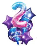 IDei Set 6 baloane folie metalizata, cifra 2, inaltime 100 cm, multicolor (BSM063207)