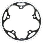 Stronglight Külső lánctányér országúti kerékpárhoz, 5 karos, 48 fogas, Ø130, fekete, alumínium 7075, 9-10 sebességes (Shimano típus) STRONGLIGHT Bicikli alkatrészek Kerékpár alkatrészek Kerékpár lánctányérok