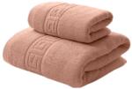 Ralex Pucioasa Set 2 prosoape baie 70x140 cm si 50x90 cm Bumbac 100%, Greek Border 500 grame/mp, Roz Caramiziu Prosop