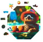  Relaxáló lajhár fa puzzle (5010)