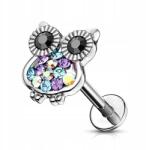  Labret Piercing Tragus Fülbevaló Helix 1, 2/8 mm Bagoly